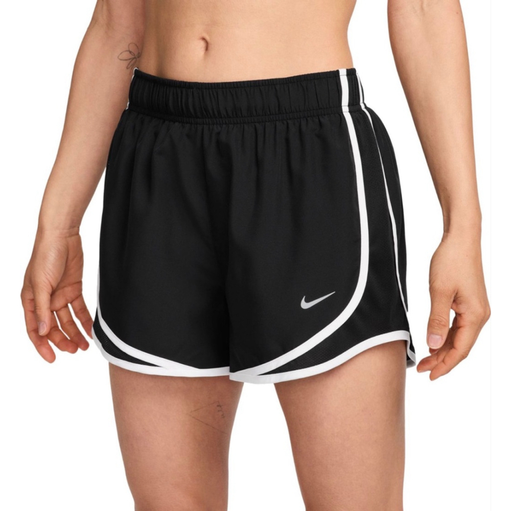 Nike Black and White Dri-FIT Tempo Running Shorts - Size Small